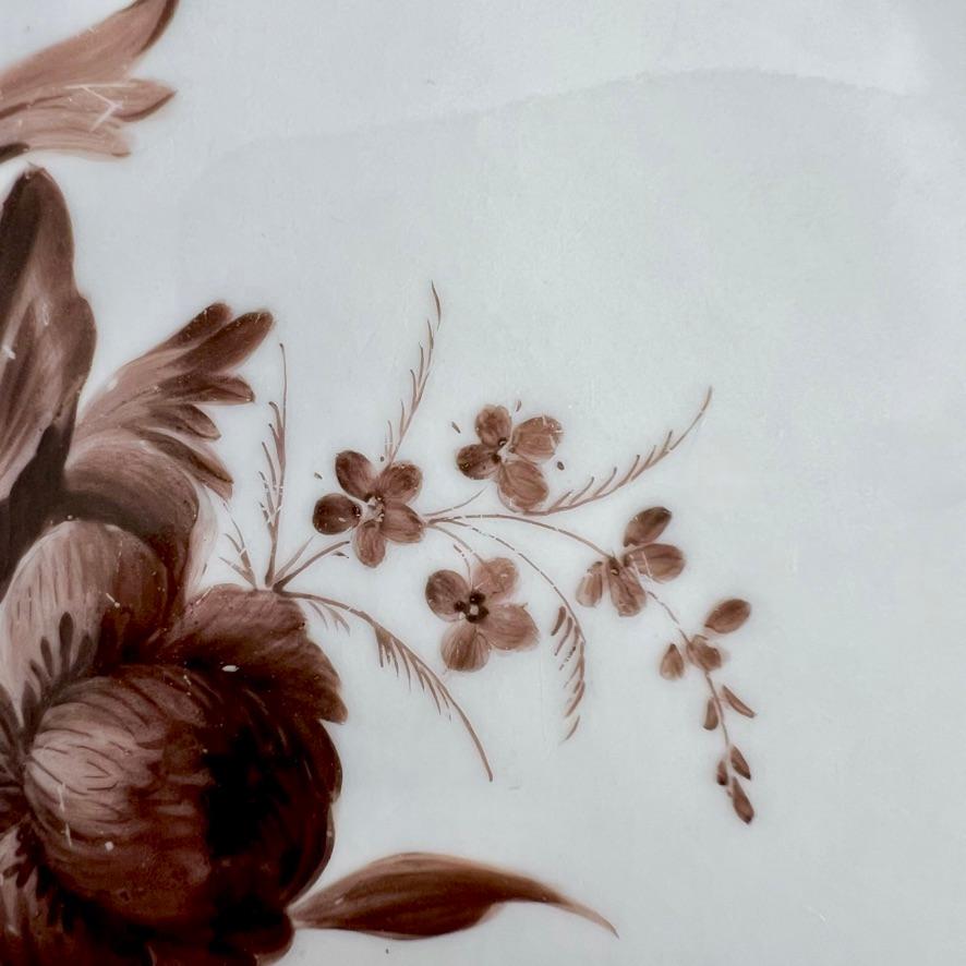 Début du XIXe siècle Assiette Mansfield, Monochrome Sépia Ranunculus par W. Billingsley, 1799-1802 (2) en vente