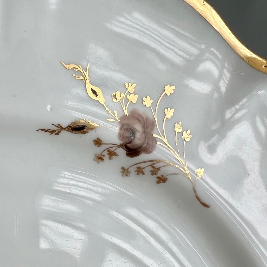 Porcelaine Assiette Mansfield, Monochrome Sépia Ranunculus par W. Billingsley, 1799-1802 (2) en vente