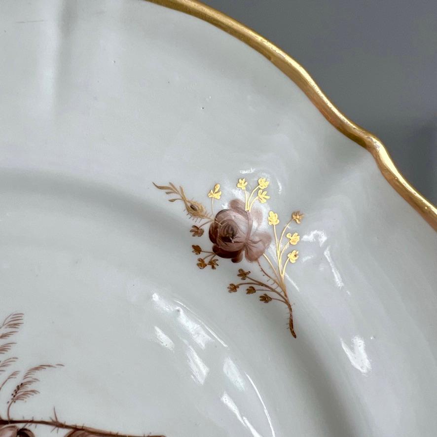 Mansfield Porcelain Plate, Monochrome Sepia Rose W. Billingsley, 1799-1802 (1) For Sale 5