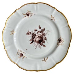 Mansfield Porcelain Plate, Monochrome Sepia Rose W. Billingsley, 1799-1802 (1)