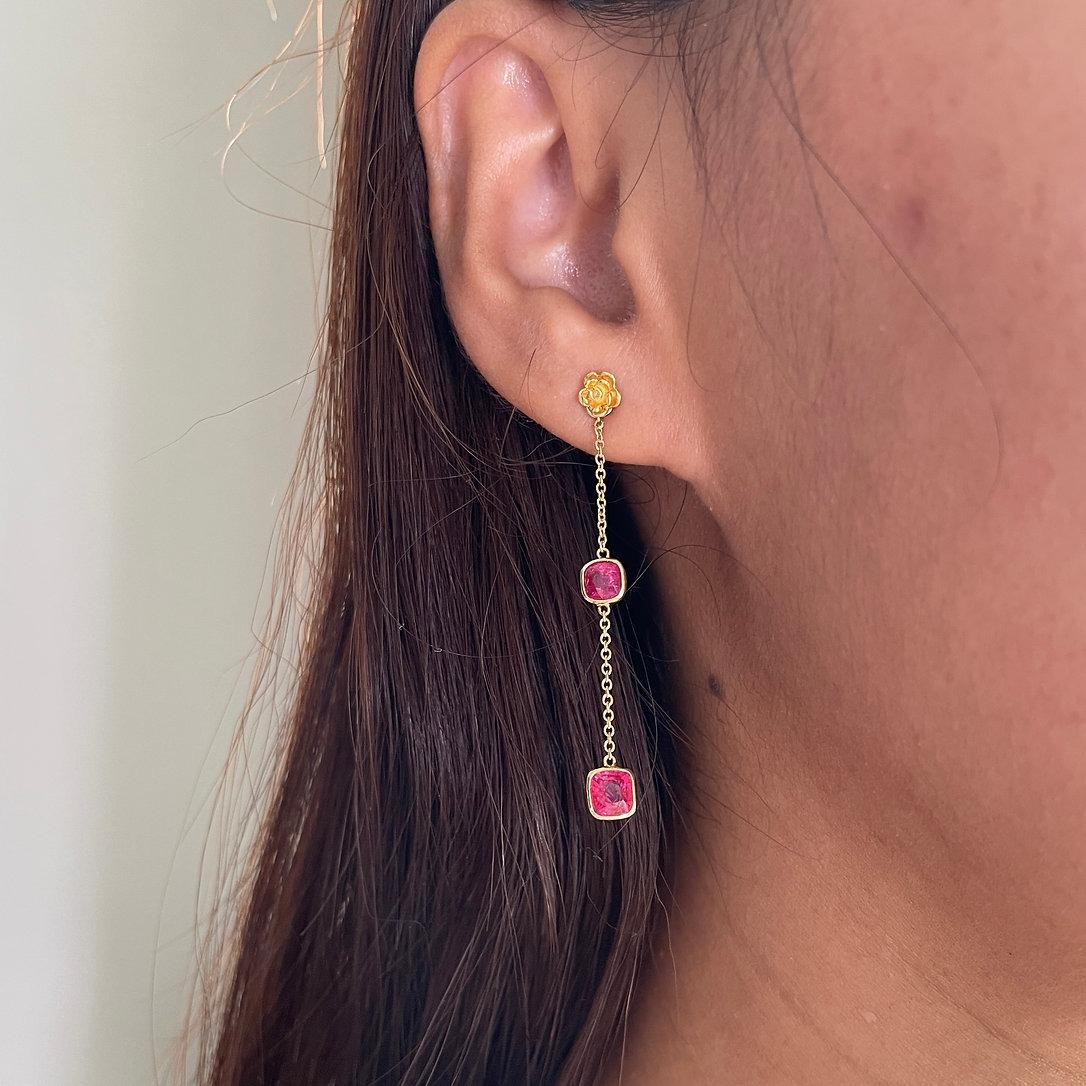 red spinel earrings
