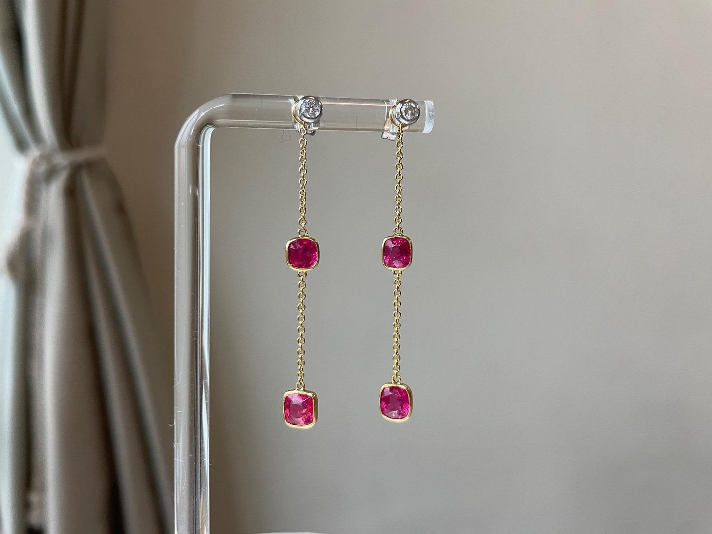 Art Deco Mansin Spinel Earring Enhancer in 18k Yellow gold