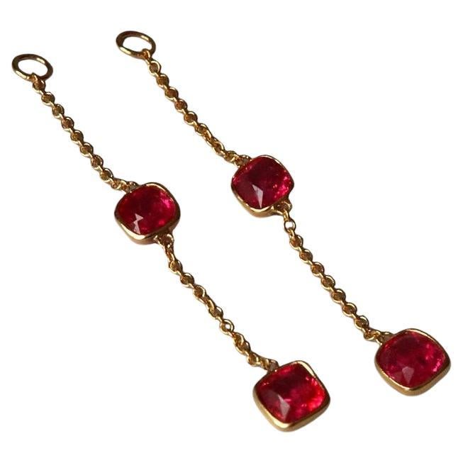 Mansin Spinel Earring Enhancer in 18k Yellow gold For Sale