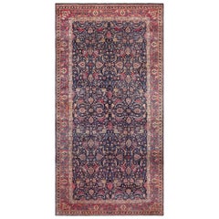 Tappeto antico persiano Kerman con design floreale a falce di dimensioni Mansion 12'8" x 26'