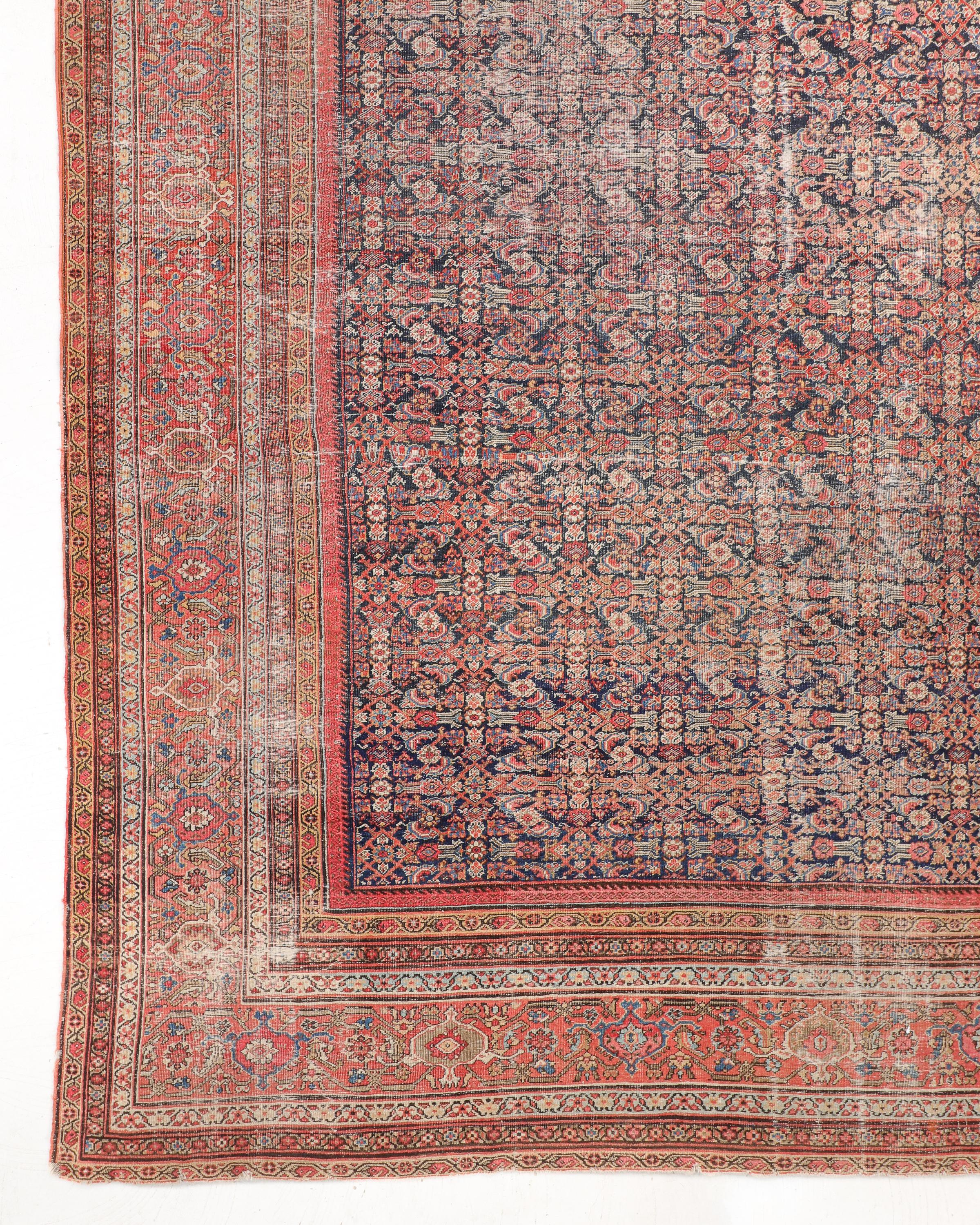 Palace Size Gorgeous Antique Sultanabad Rug 16x24 CIrca 1900s In Distressed Condition For Sale In Los Angeles, CA