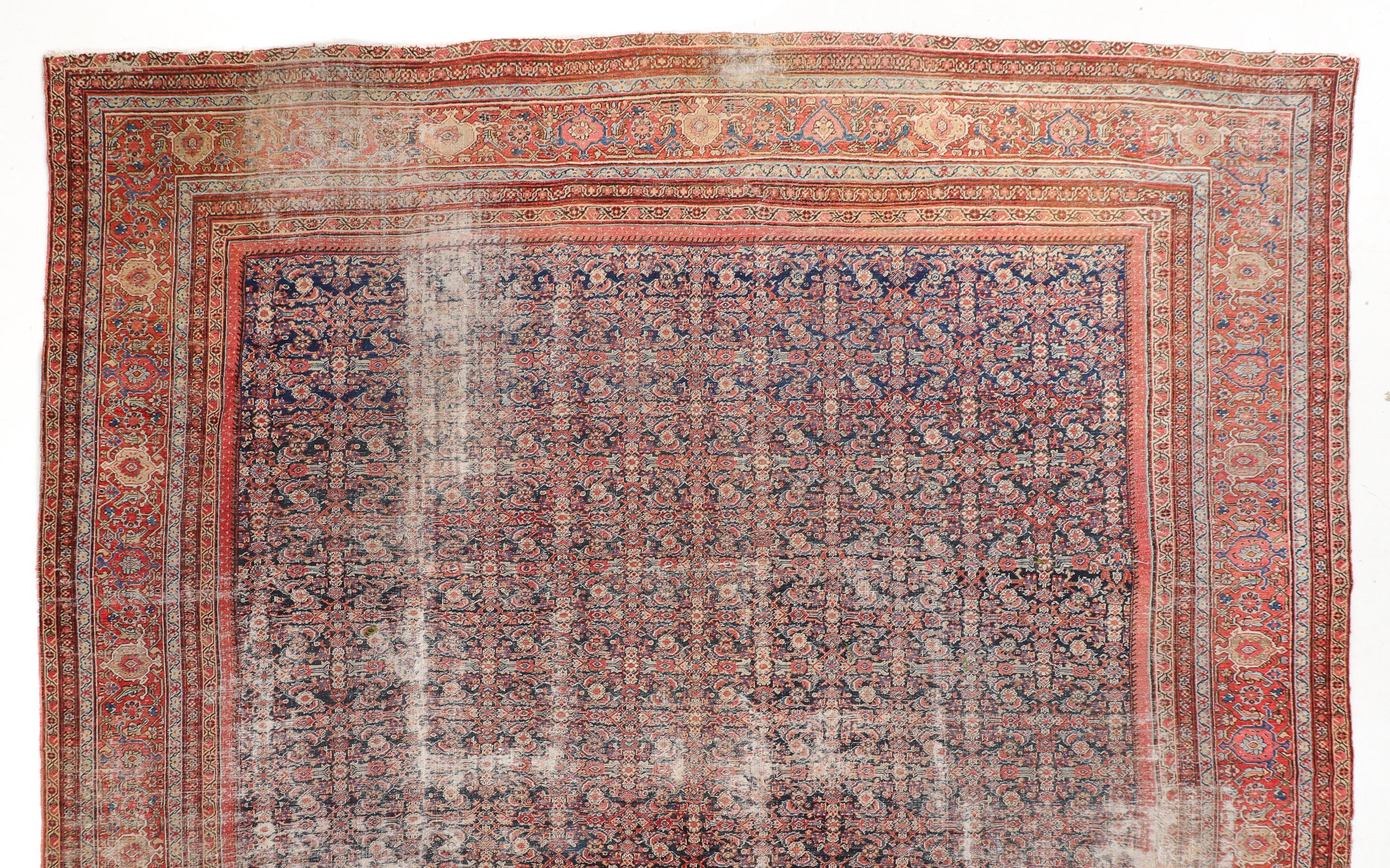Laine Magnifique tapis ancien Sultanabad 16x24 datant d'environ 1900 en vente