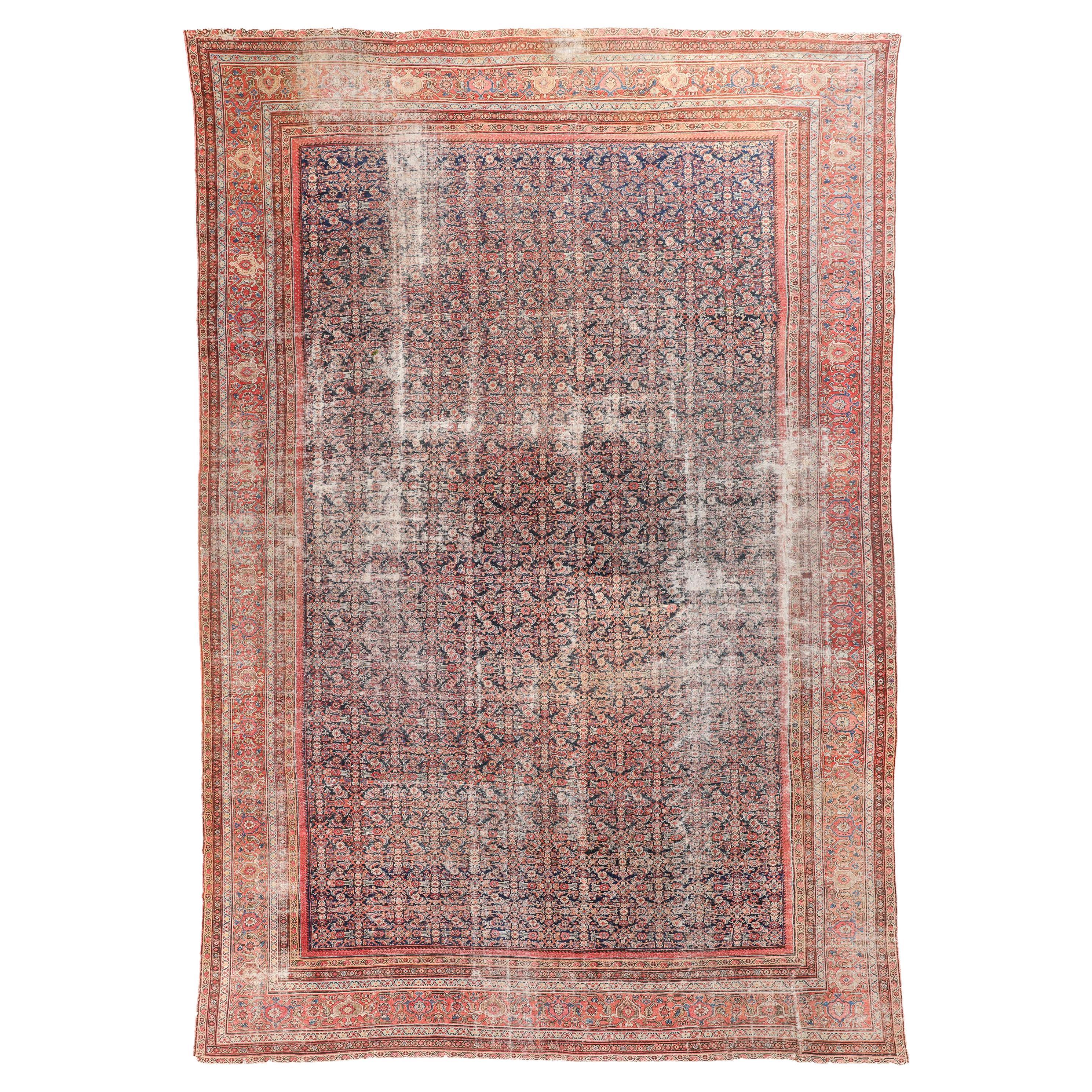 Magnifique tapis ancien Sultanabad 16x24 datant d'environ 1900 en vente