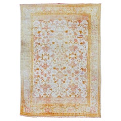 Alfombra Oushak tamaño mansión en perfecto estado circa 1900