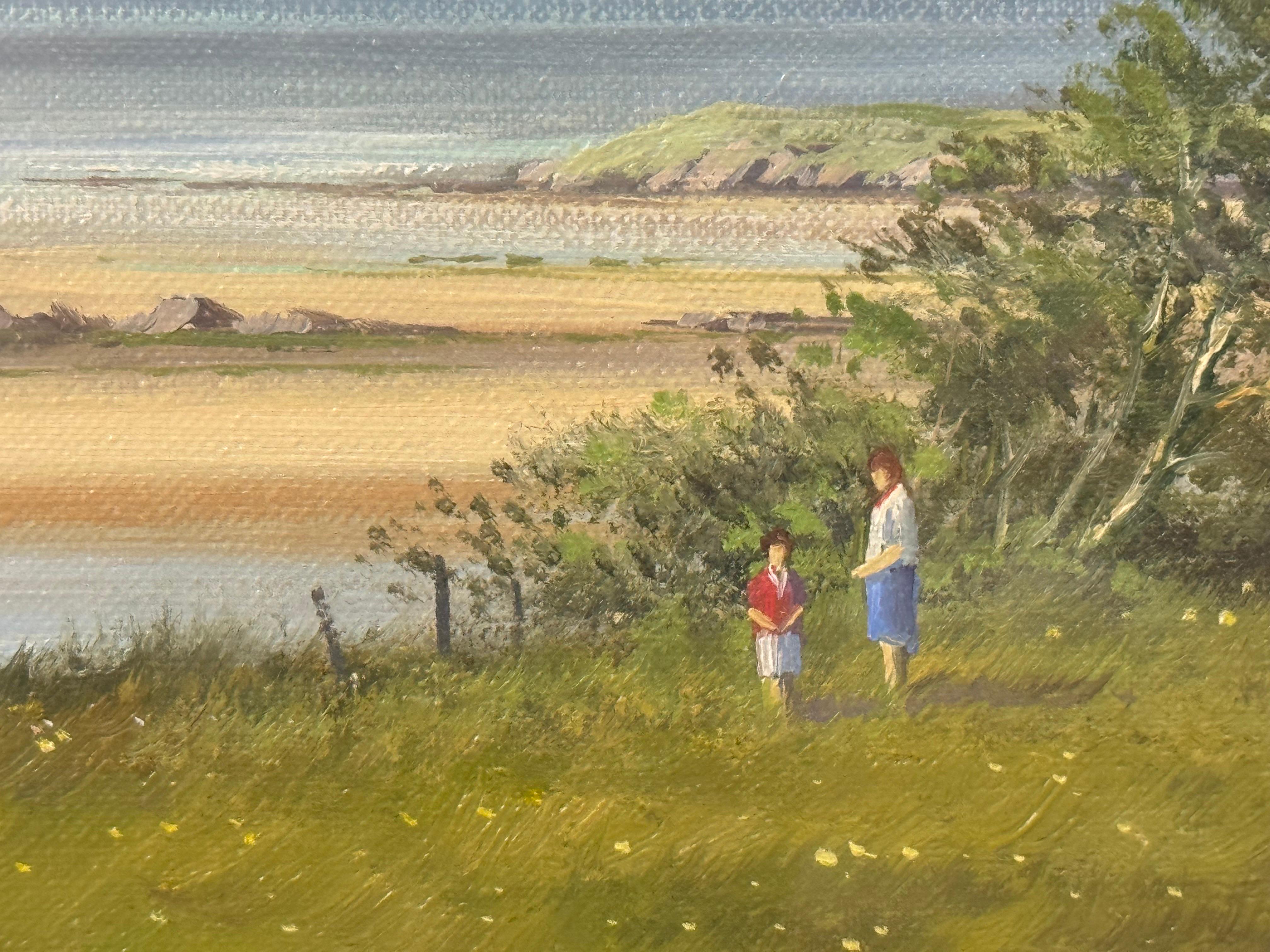 Mother & Child at a Beach on West Coast of Ireland by 20th Century Irish Artist For Sale 3