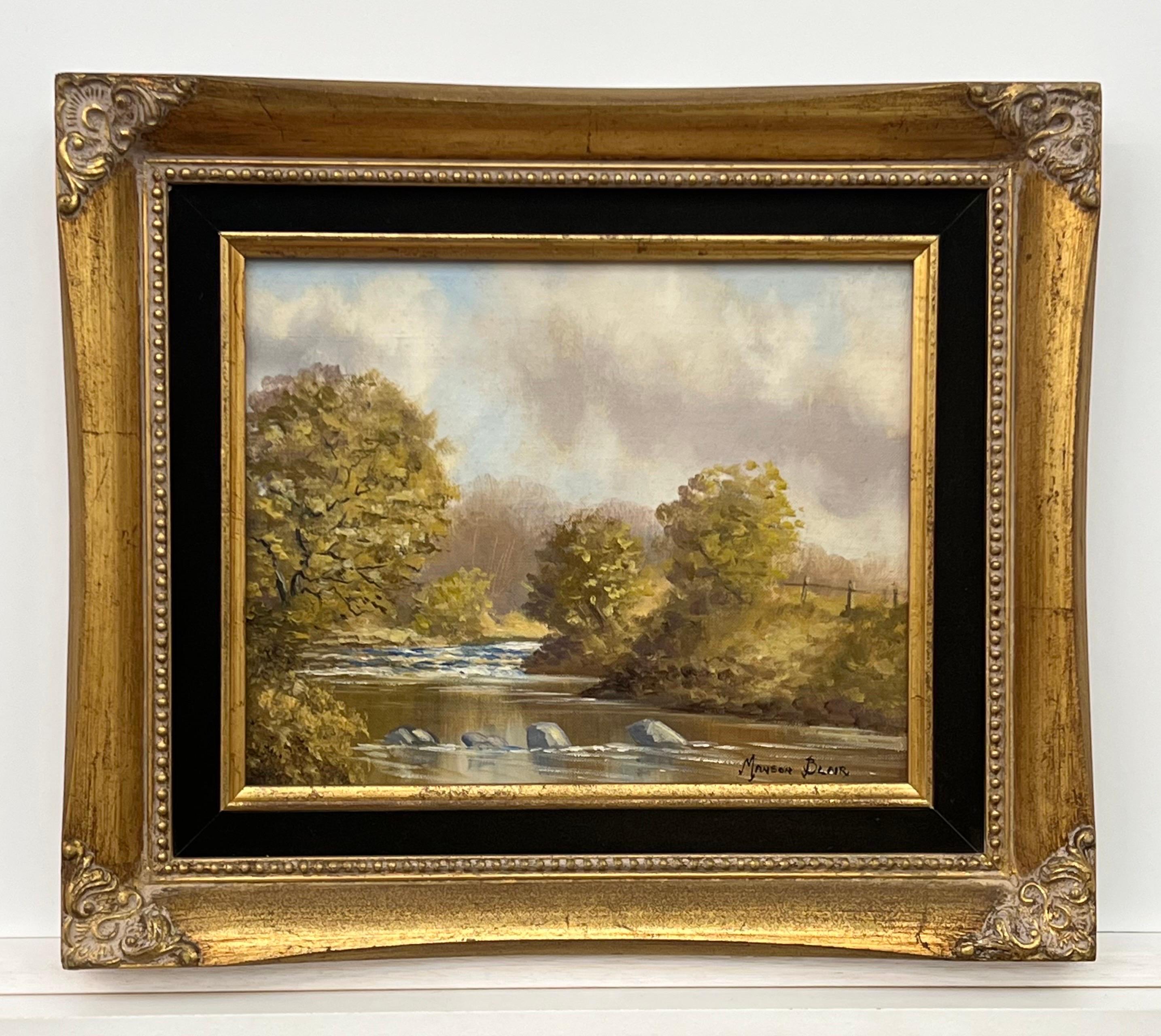 Original Oil Painting of River Landscape in Ireland by 20th Century Irish Artist For Sale 2