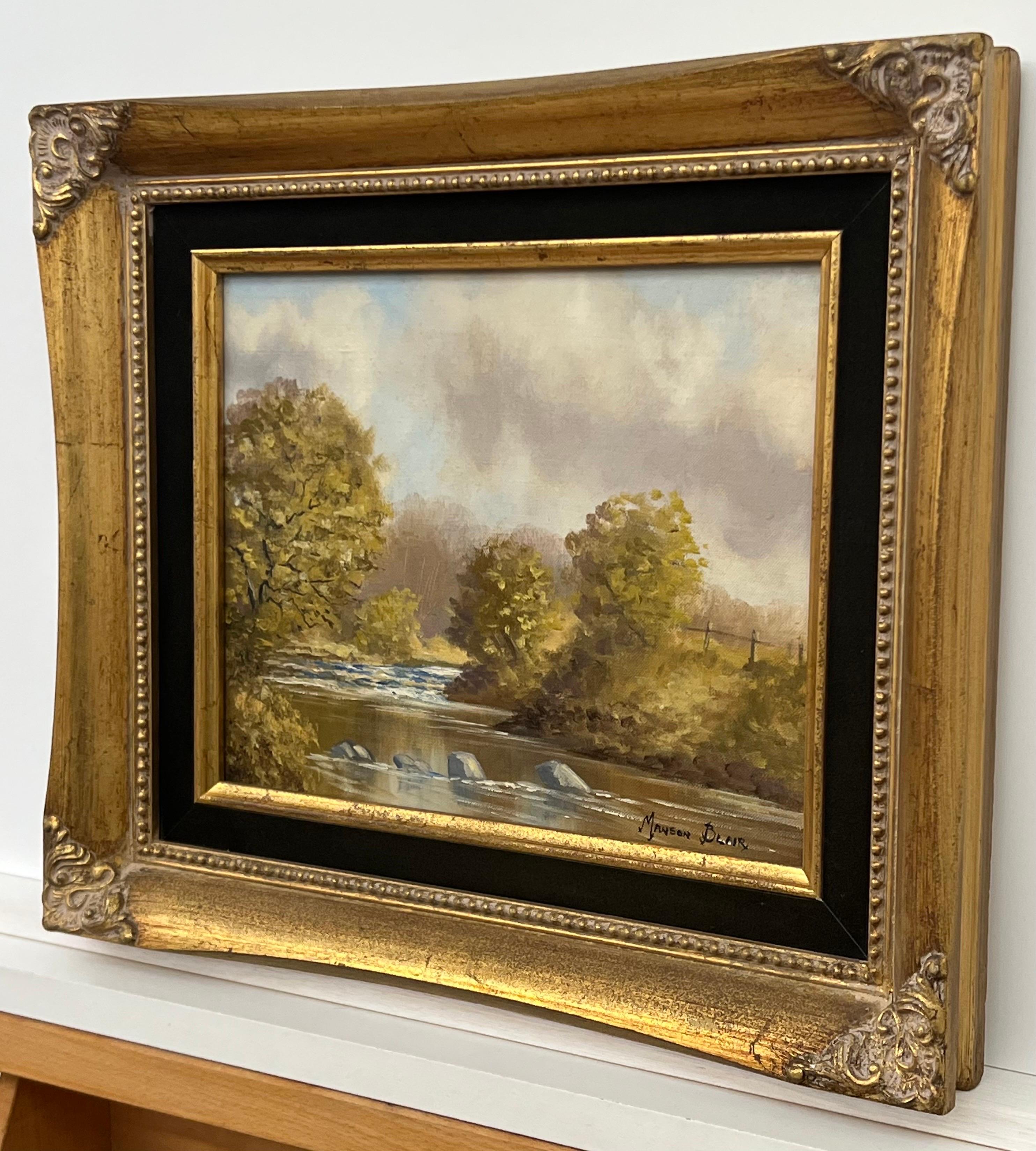 Original Oil Painting of River Landscape in Ireland by 20th Century Irish Artist For Sale 3