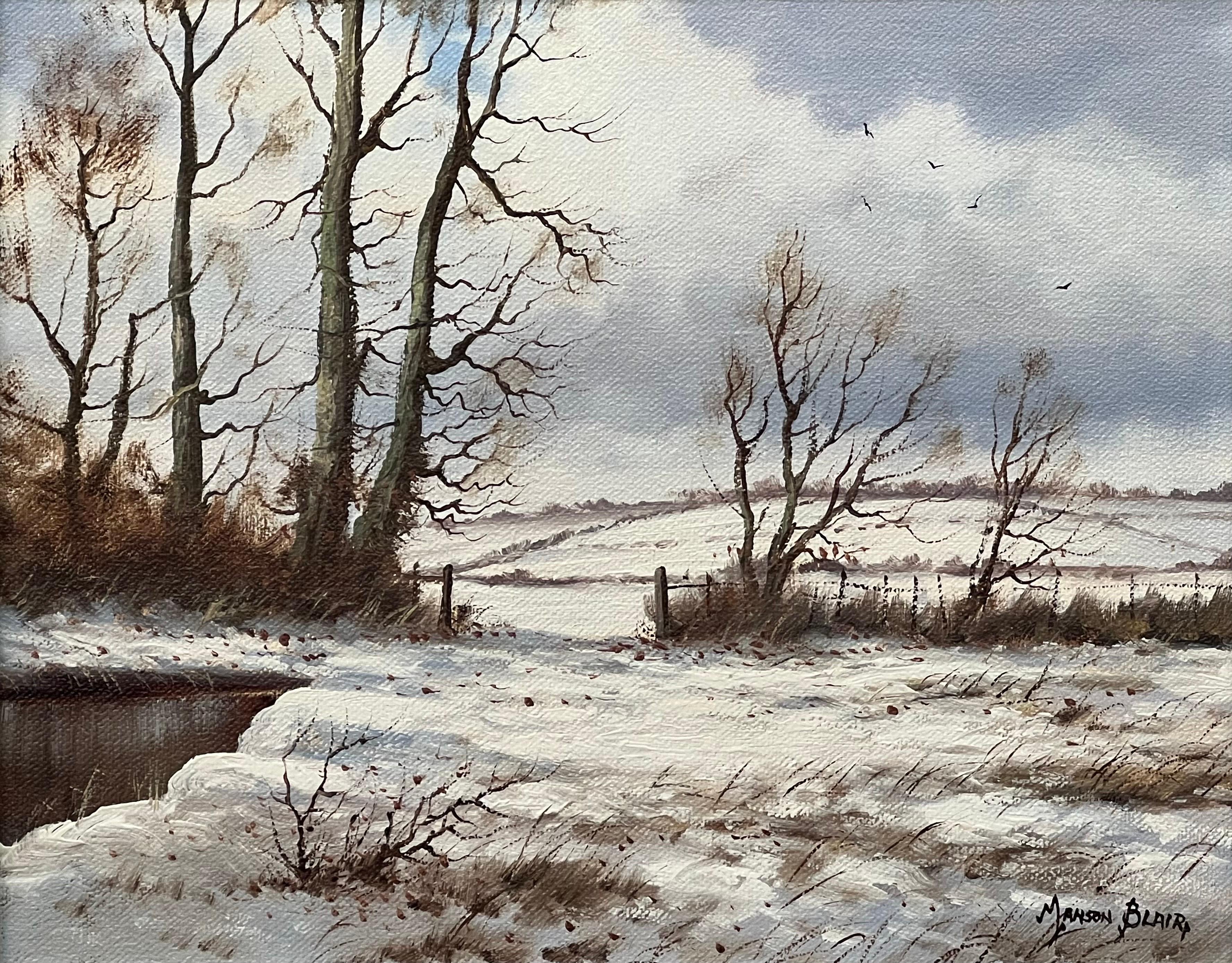 Original Oil Painting of Snow Landscape in Ireland by 20th Century Irish Artist 8