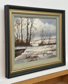 Peinture à l'huile originale d'un paysage de neige en Irlande par un artiste irlandais du 20e siècle