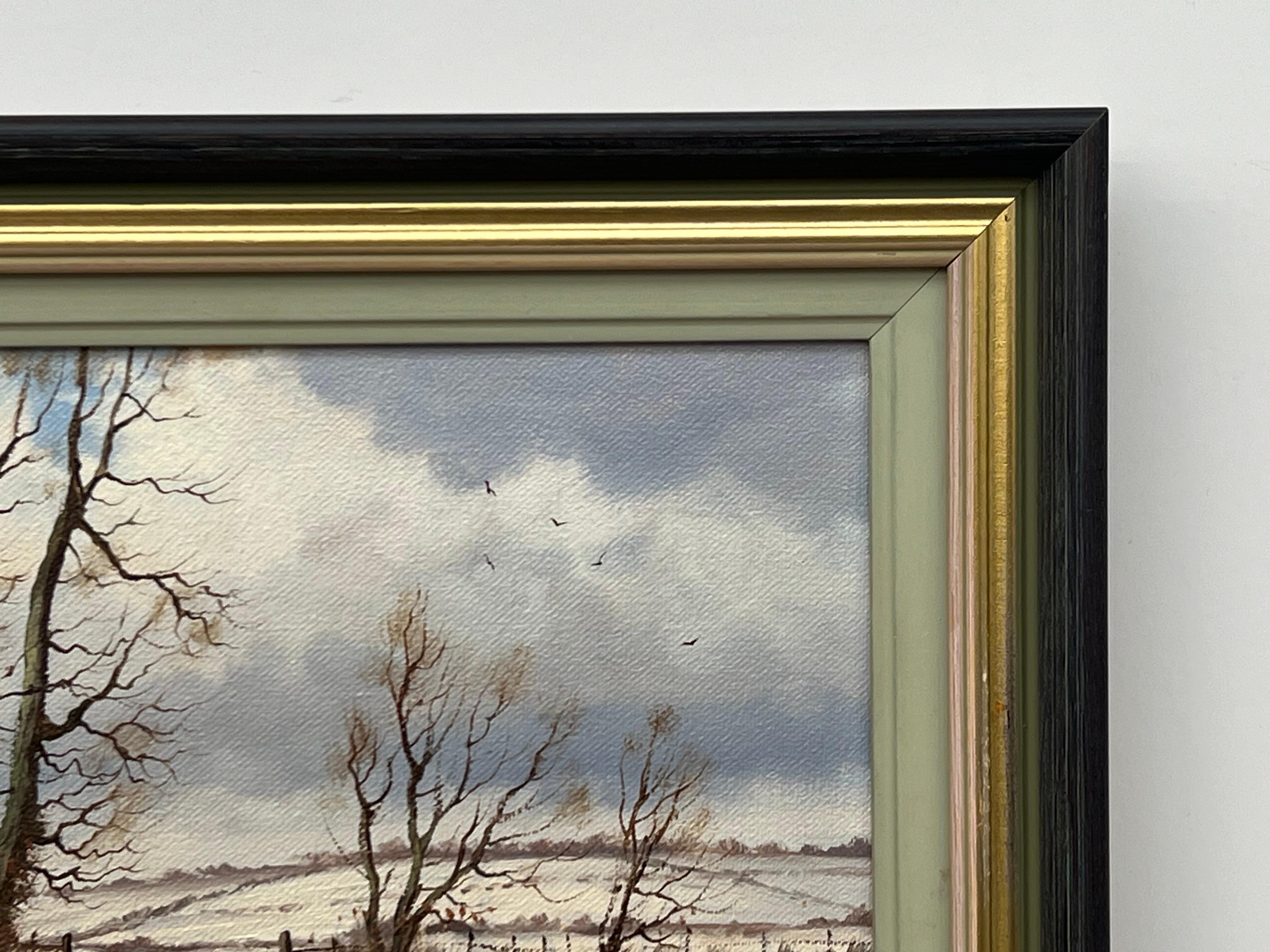 Original Oil Painting of Snow Landscape in Ireland by 20th Century Irish Artist 3