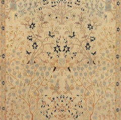 Contemporary Mansour Floral Handgewebter Wollteppich mit Tabriz-Inspiration
