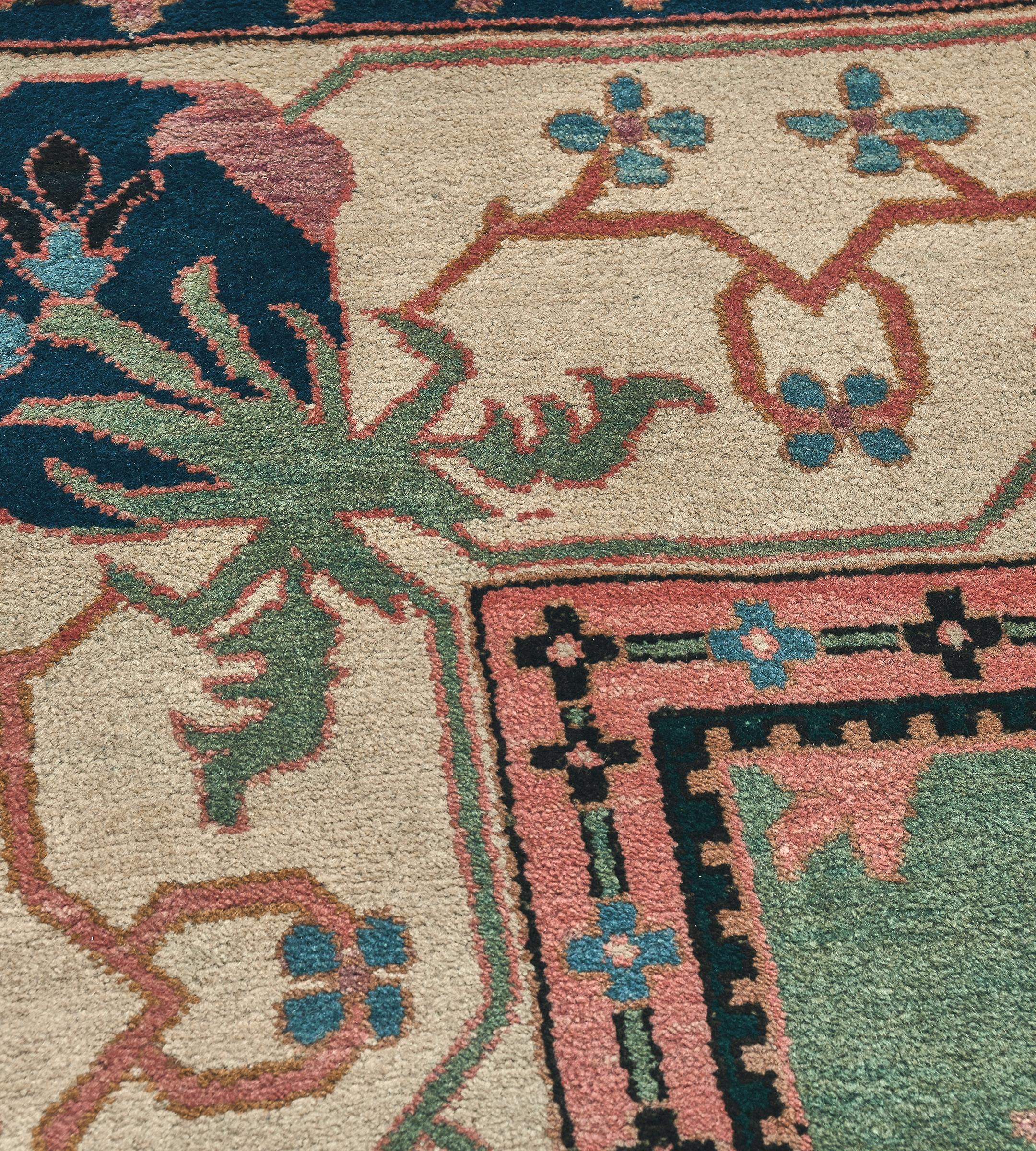 Contemporary Mansour Handwoven Arts & Crafts Donegal Rug For Sale