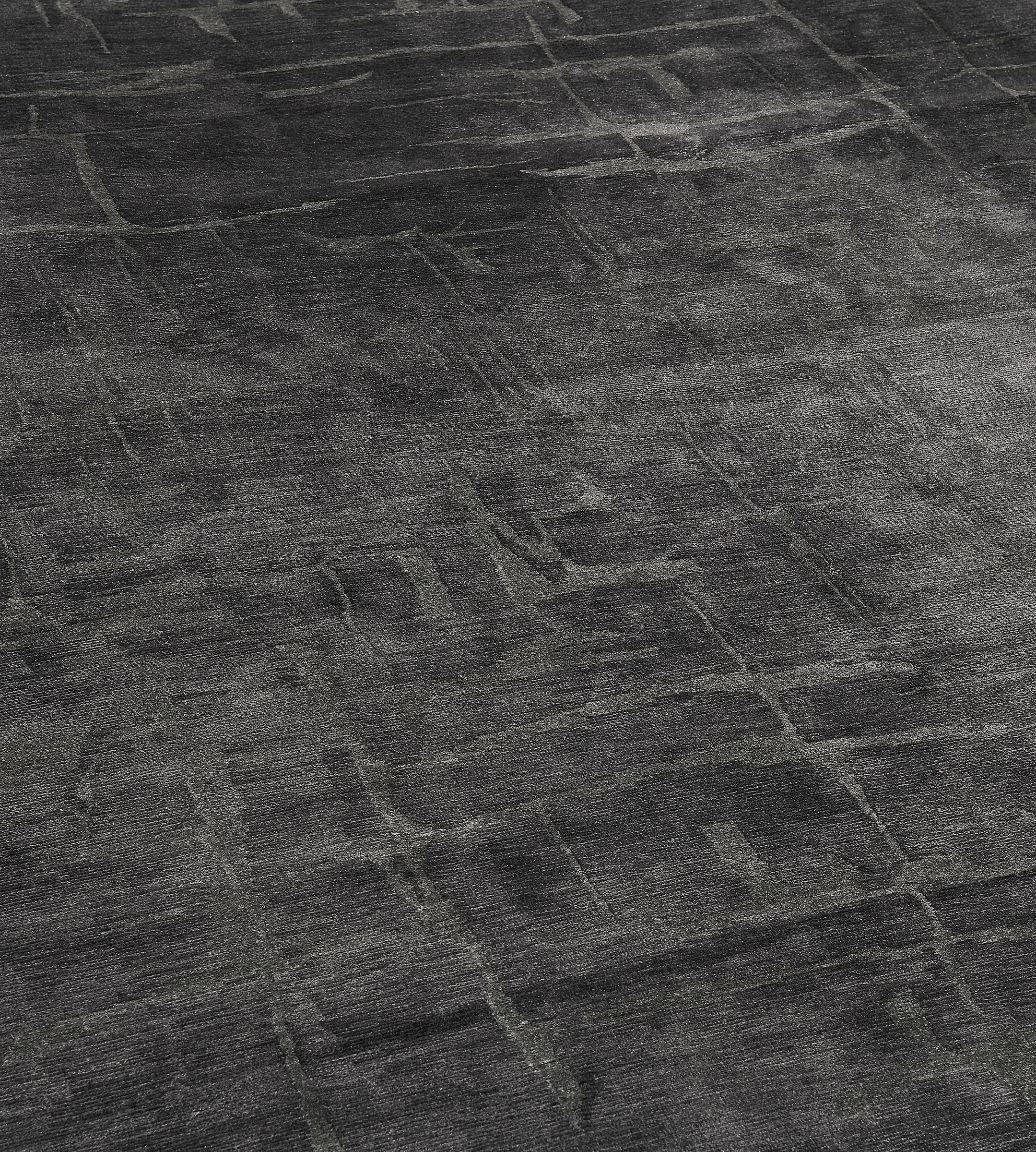 Tessuto a mano Tappeto Zen Mansour dal design astratto e moderno in seta e lana in vendita