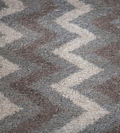 Mansour Modern Handwoven Mohair Wool Zig Zag Rug