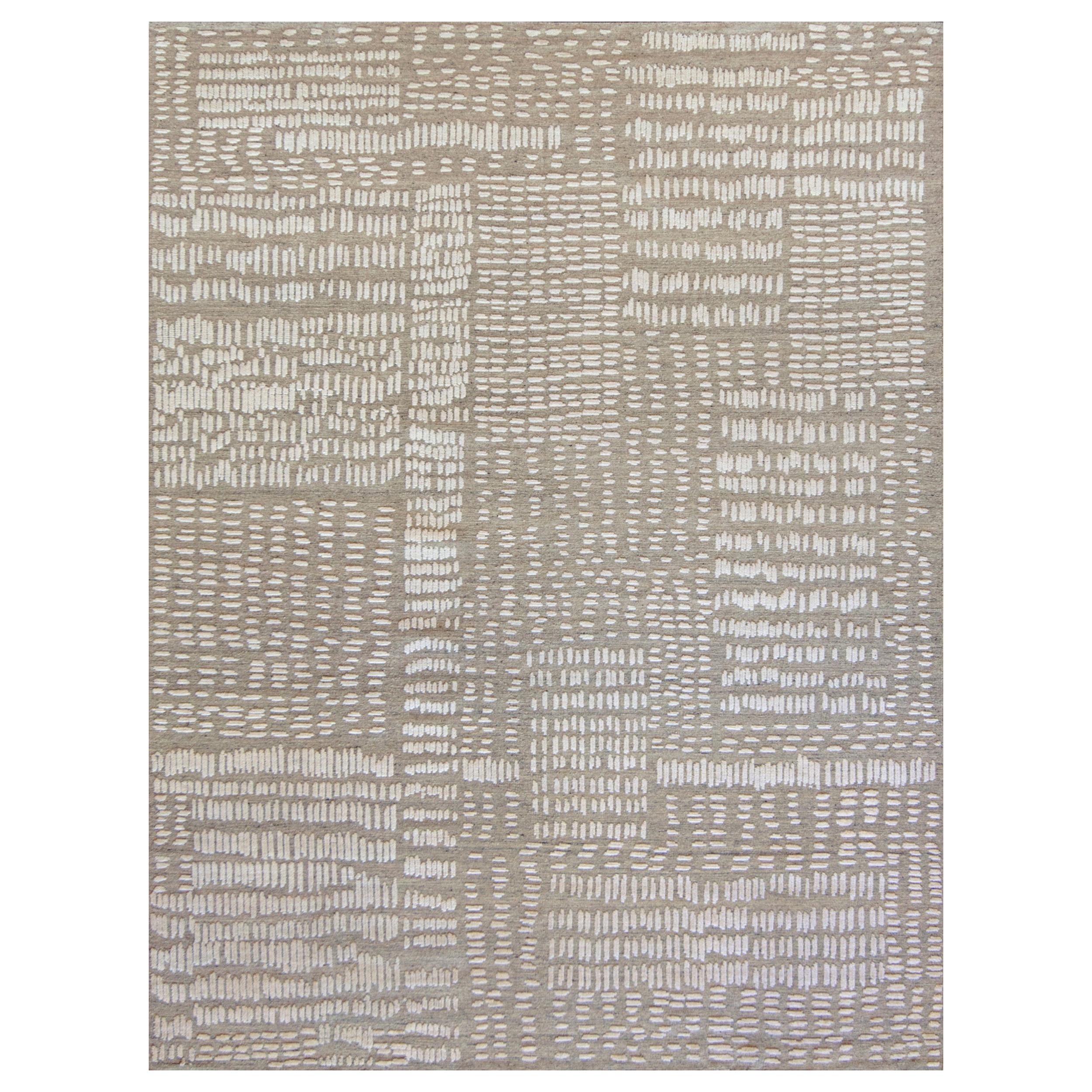 Mansour Modern Handwoven Moroccan Inspired Wool Rug For Sale