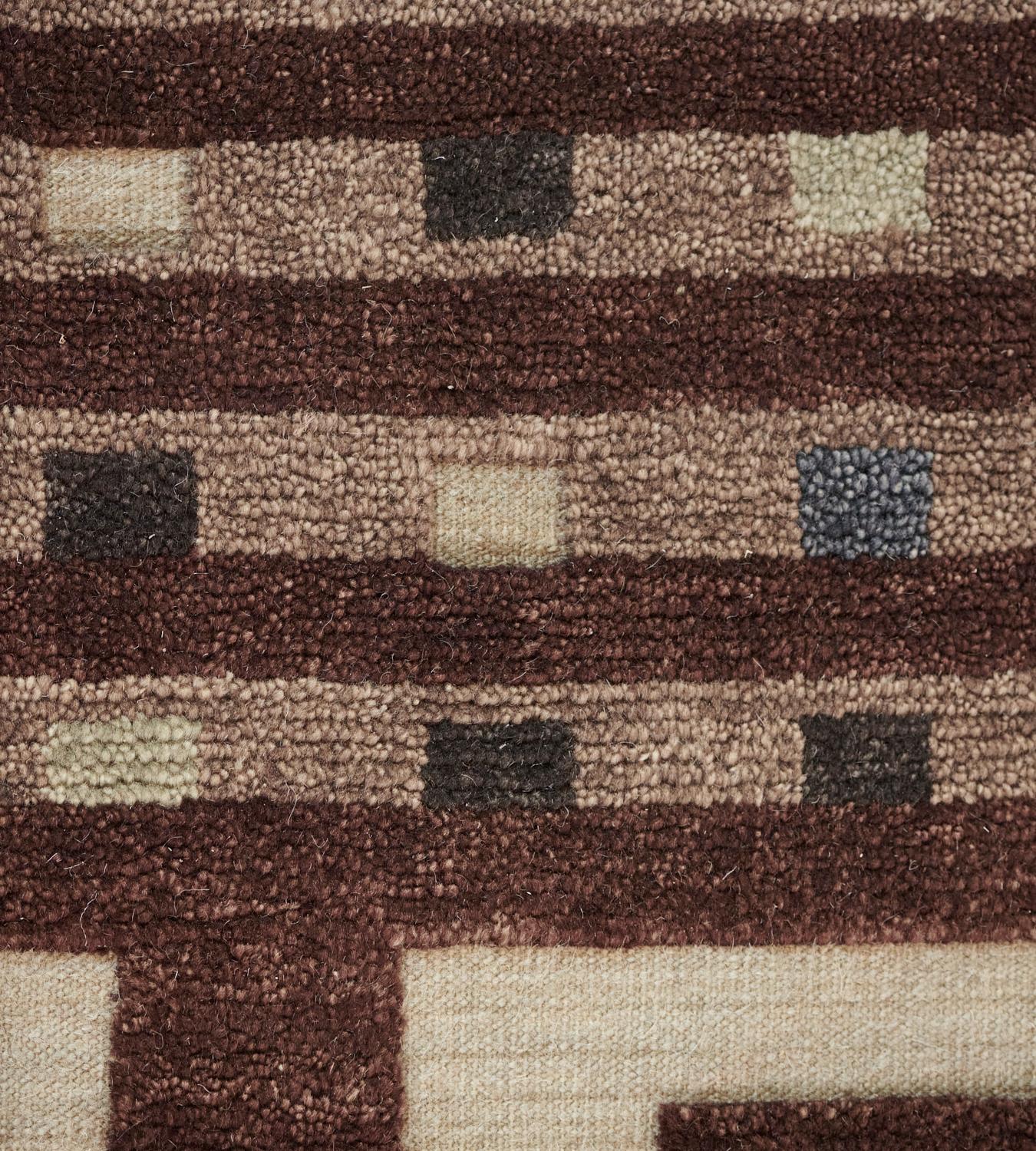Handwoven Swedish Inspired Contemporary Wool Rug In New Condition For Sale In West Hollywood, CA