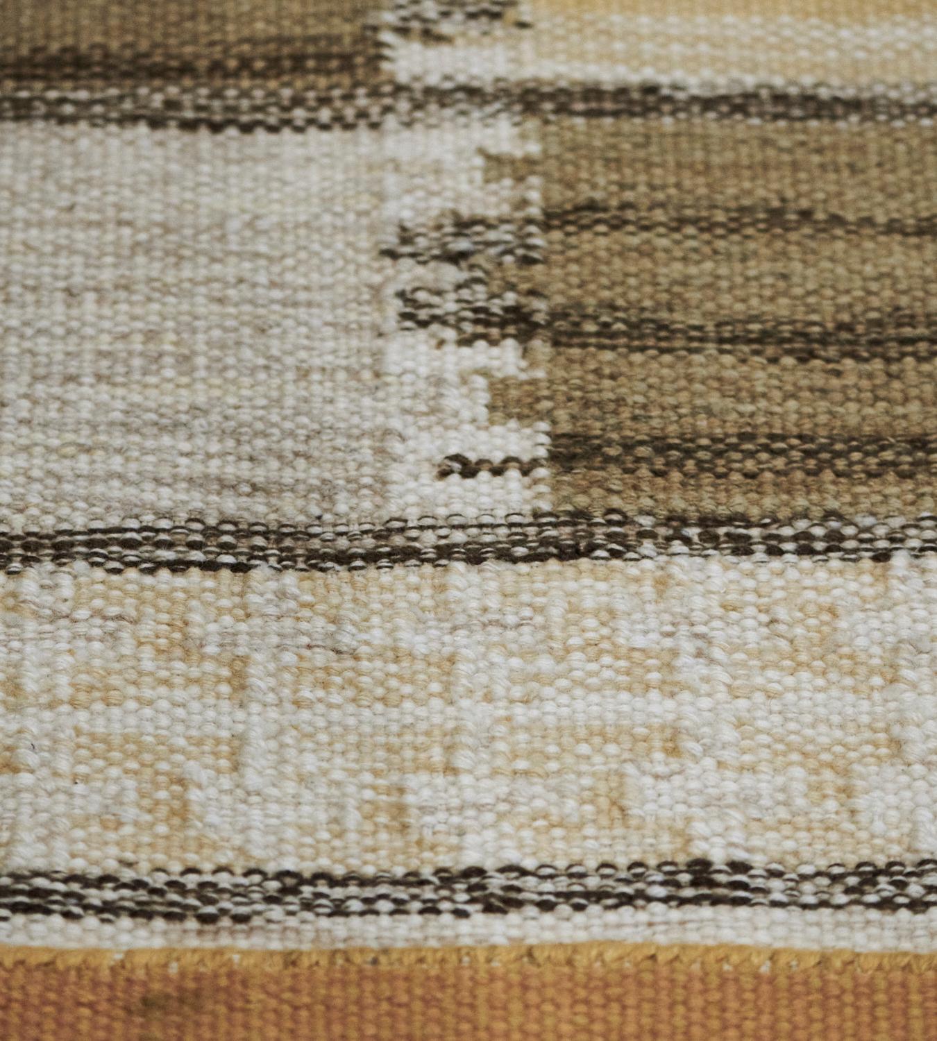 Mansour Modern Handwoven Swedish Inspired Flat-Weave Wool Rug For Sale 4