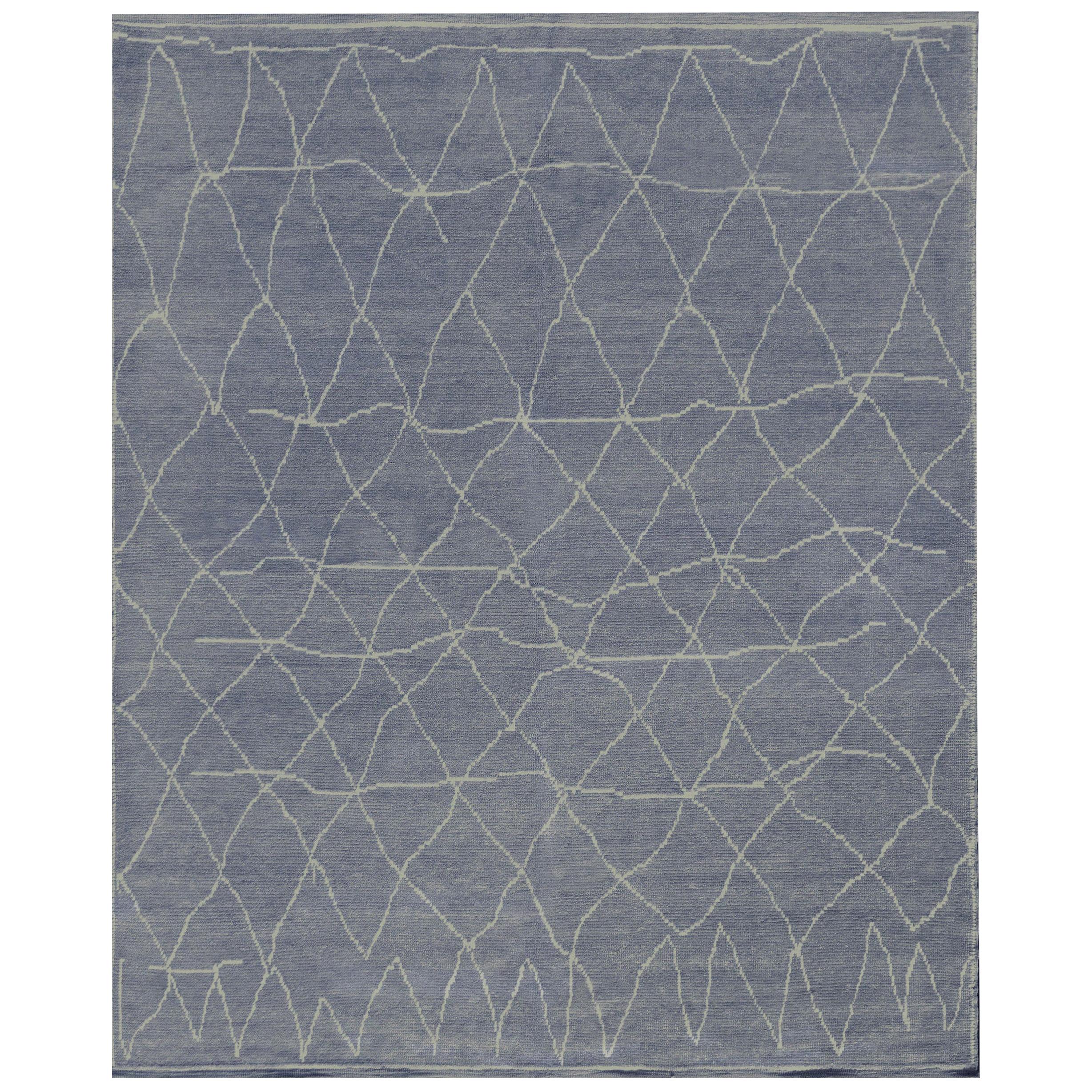 Mansour Modern Handwoven Wool Moroccan Inspired Rug For Sale
