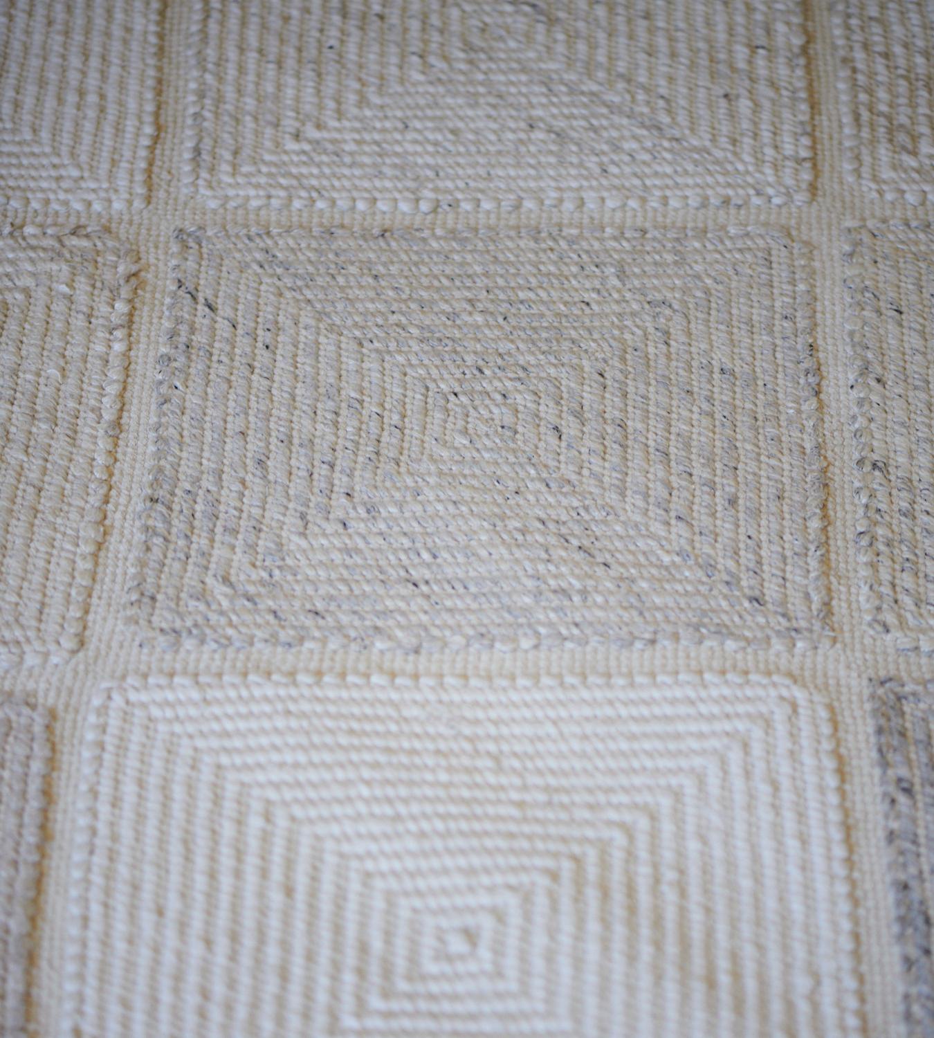 Hand-Knotted Mansour Modern Swedish Inspired Handwoven Wool Rug For Sale