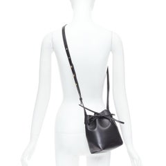 MANSUR GAVRIEL 2015 black smooth leather gold studs mini bucket bag