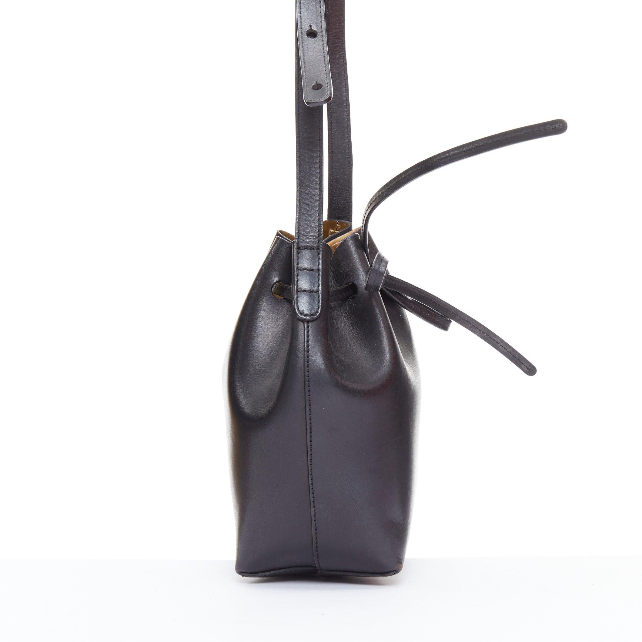MANSUR GAVRIEL 2015 black smooth leather gold studs mini bucket bag In Fair Condition For Sale In Hong Kong, NT