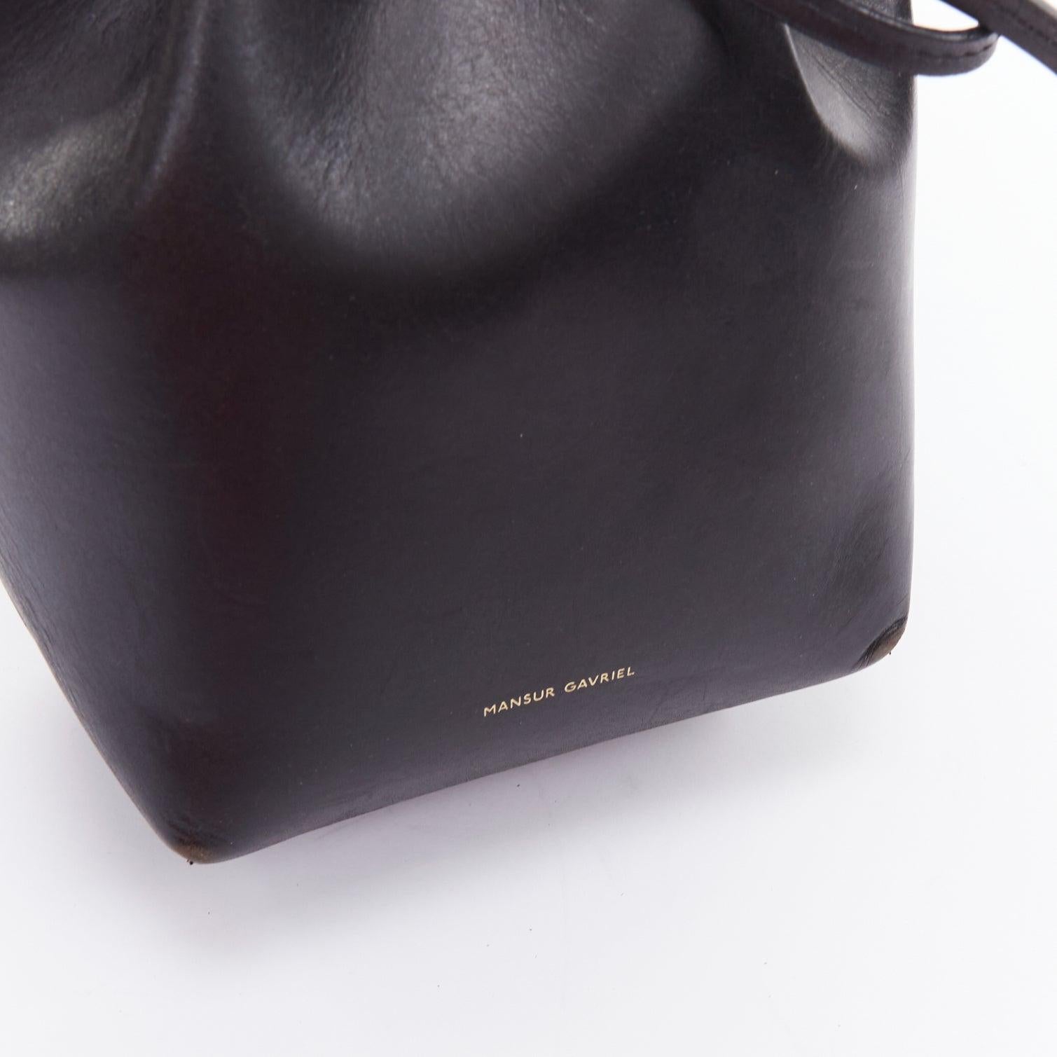 MANSUR GAVRIEL 2015 black smooth leather gold studs mini bucket bag For Sale 3