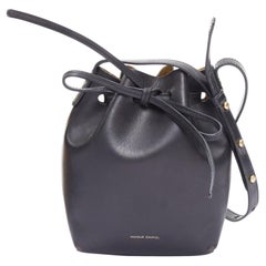 MANSUR GAVRIEL 2015 black smooth leather gold studs mini bucket bag