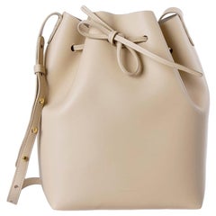 Used Mansur Gavriel Beige Leather Bucket Bag