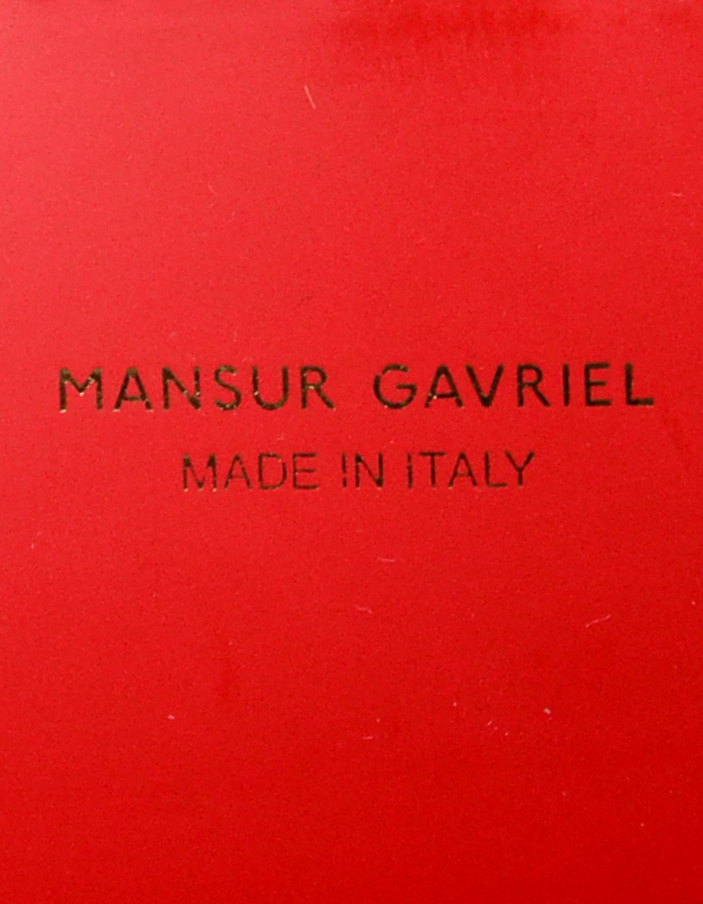 Mansur Gavriel Black/Flamma Red Leather Mini Folded Bag W/ Strap 4