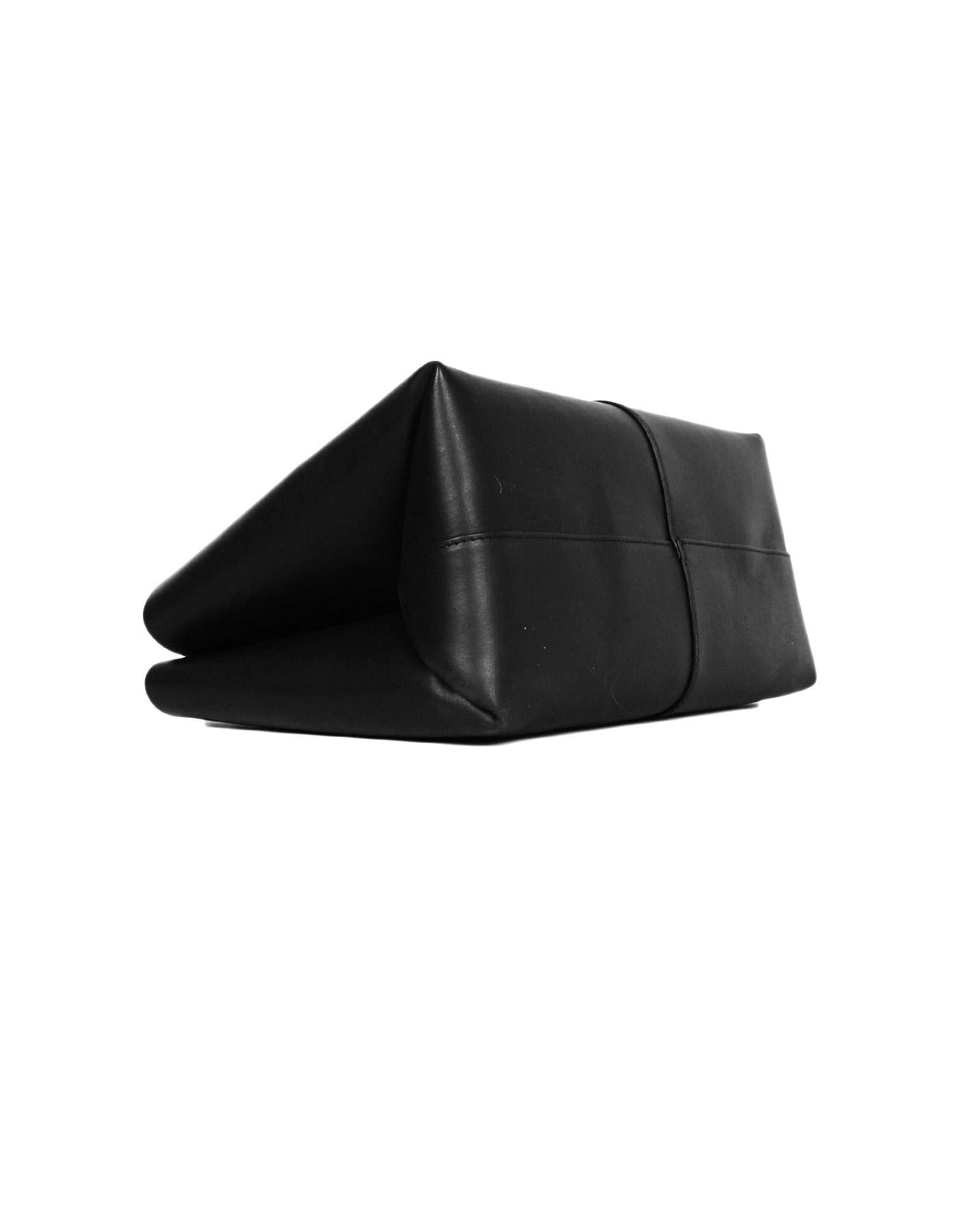 Women's Mansur Gavriel Black/Flamma Red Leather Mini Folded Bag W/ Strap