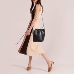 Mansur Gavriel Black Leather Drawstring Bucket Bag