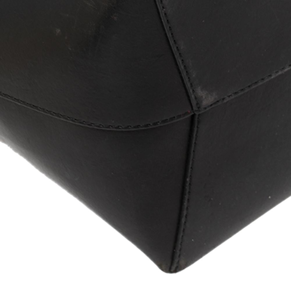 Women's Mansur Gavriel Black Leather Drawstring Bucket Bag