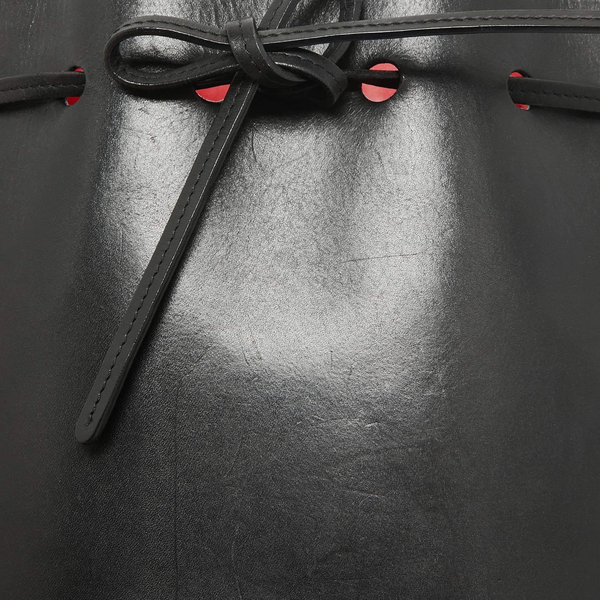 Mansur Gavriel Black Leather Mini Bucket Bag 1