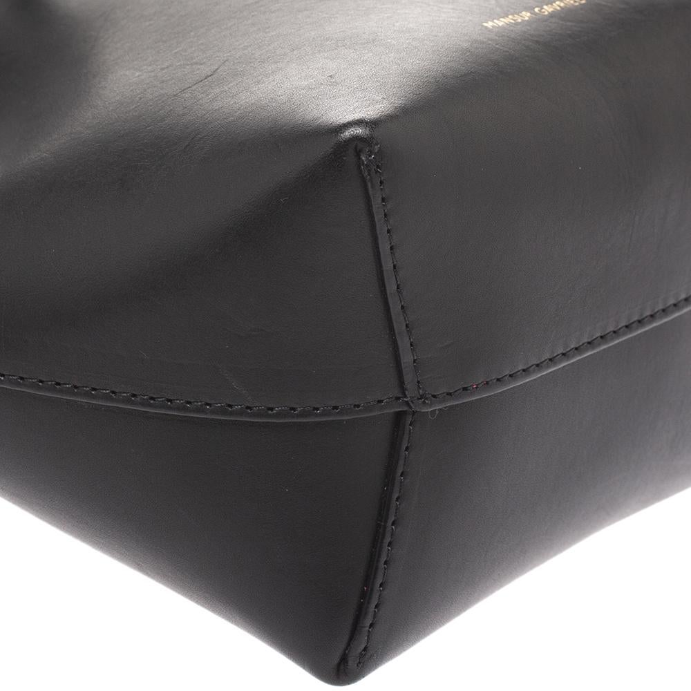 Mansur Gavriel Black Leather Mini Drawstring Bag 2