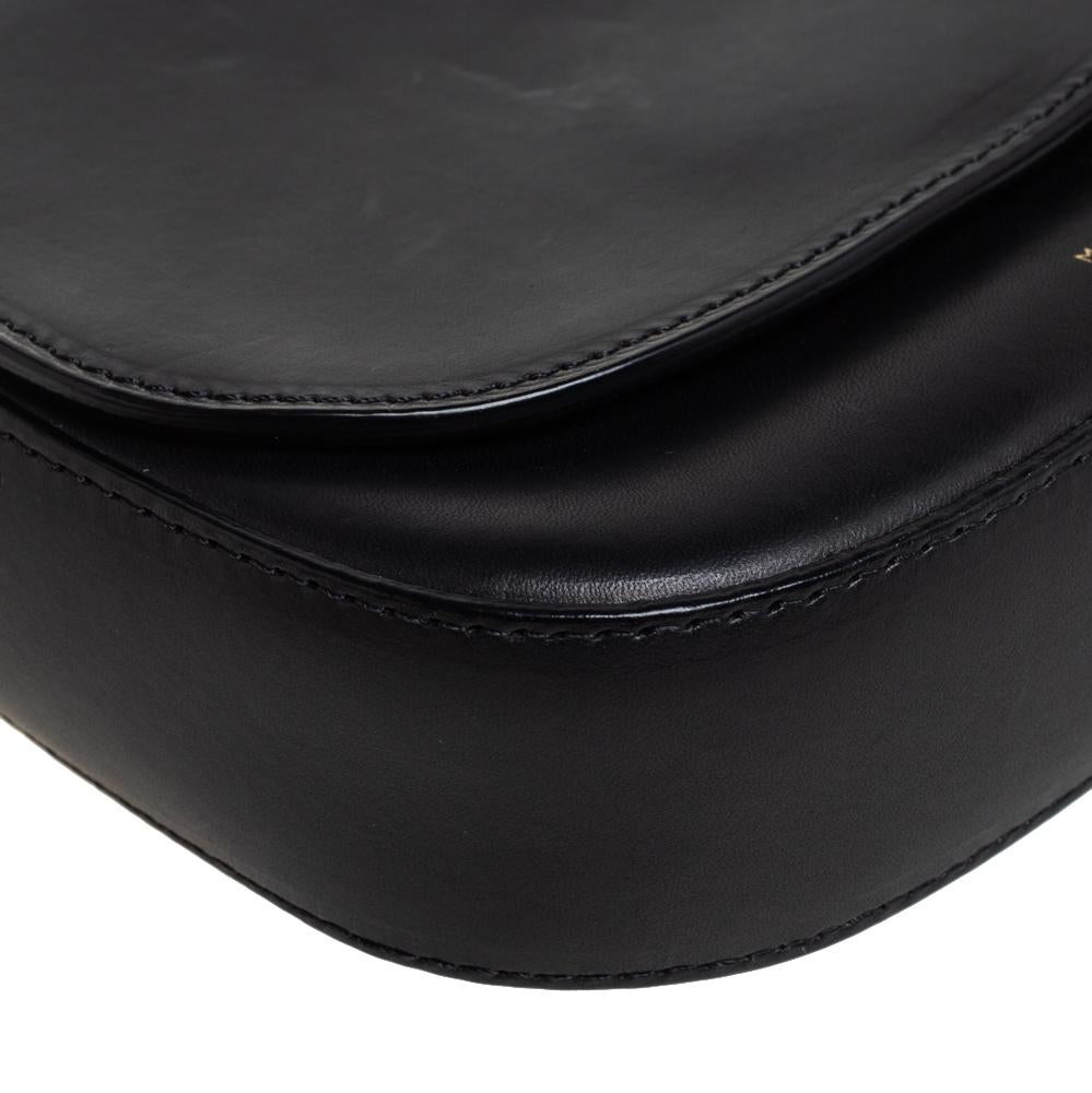Mansur Gavriel Schwarze Crossbody-Tasche aus Leder mit Mini-Klappe Damen