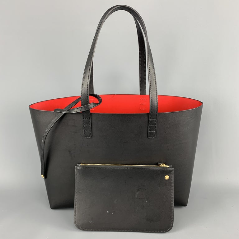 Mansur Gavriel Large Tote in Black with Gold Interior