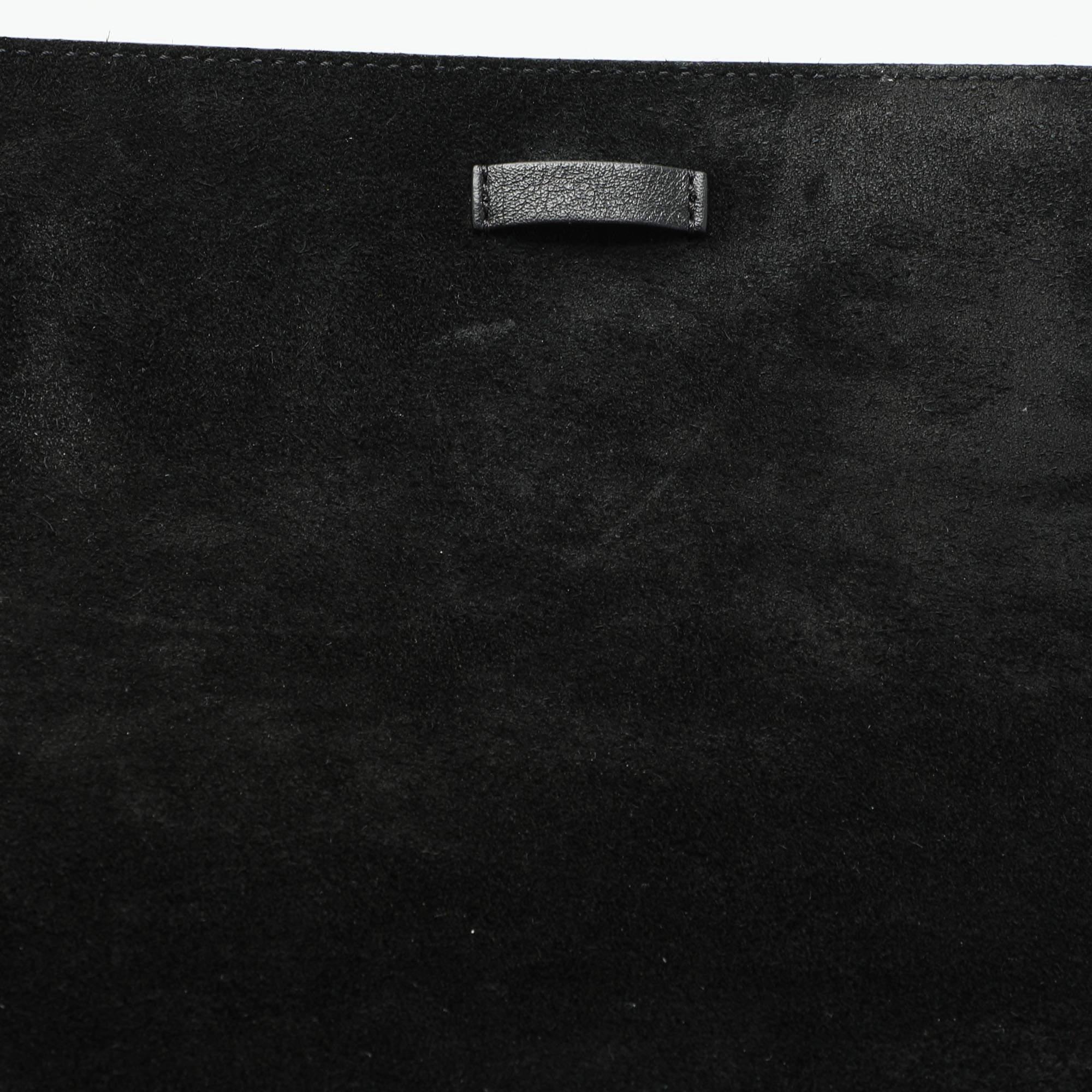 Mansur Gavriel Black Leather Soft Lady Drawstring Flap Shoulder Bag 3