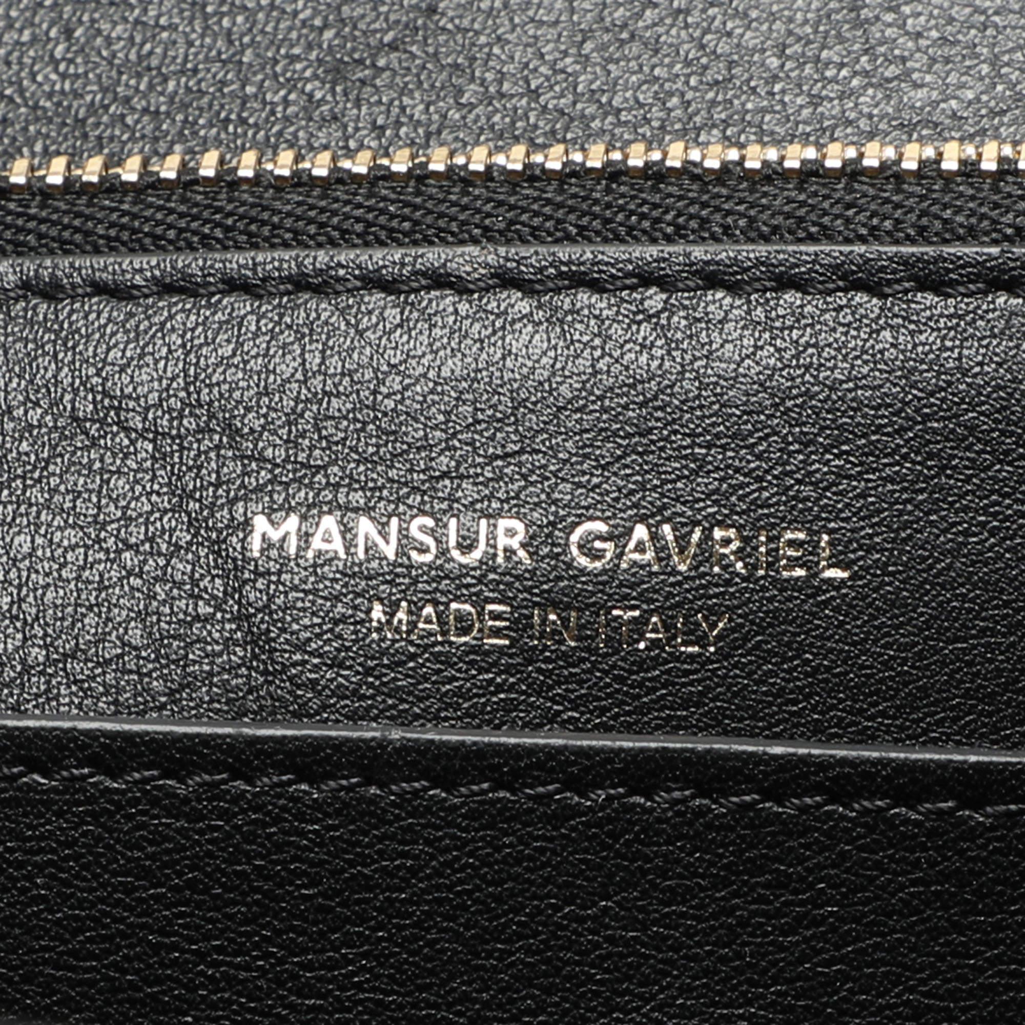 Mansur Gavriel Black Leather Soft Lady Drawstring Flap Shoulder Bag 5