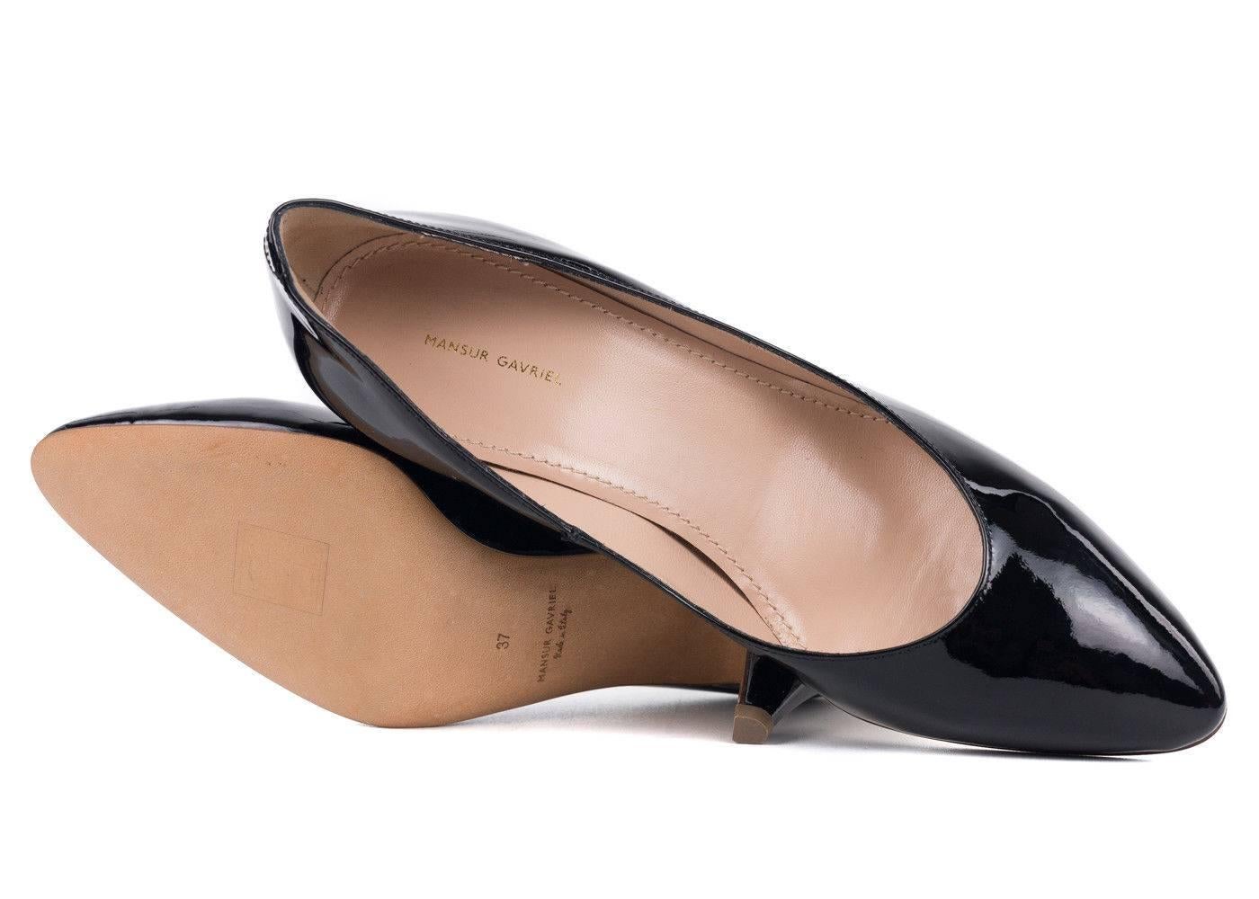 Mansur Gavriel Black Patent Leather 65mm Classic Heels In New Condition For Sale In Brooklyn, NY