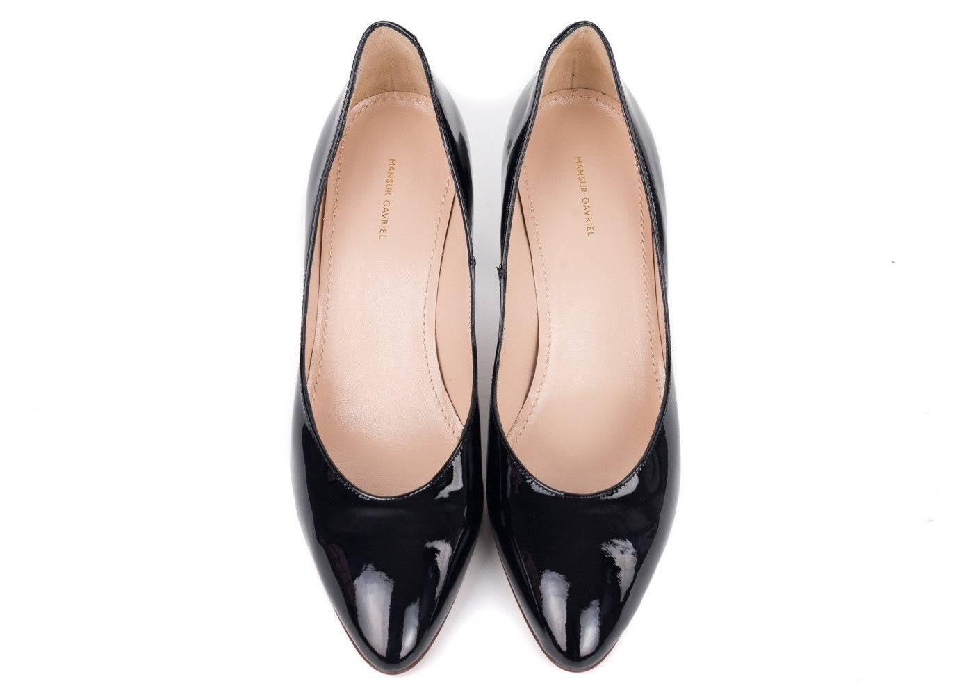 Women's Mansur Gavriel Black Patent Leather 65mm Classic Heels For Sale