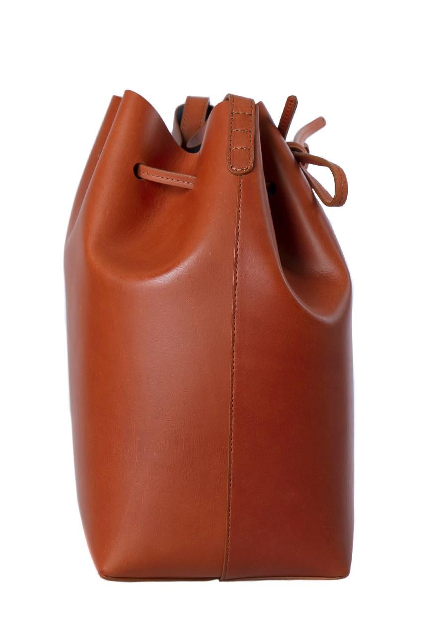 Brown Mansur Gavriel Brandy Leather Bucket Bag