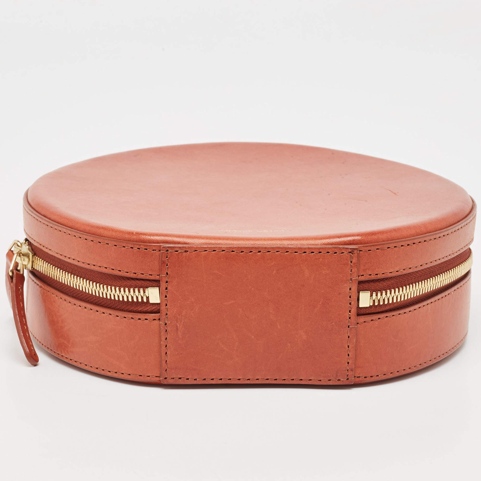 Mansur Gavriel Brown Leather Circle Crossbody Bag 5