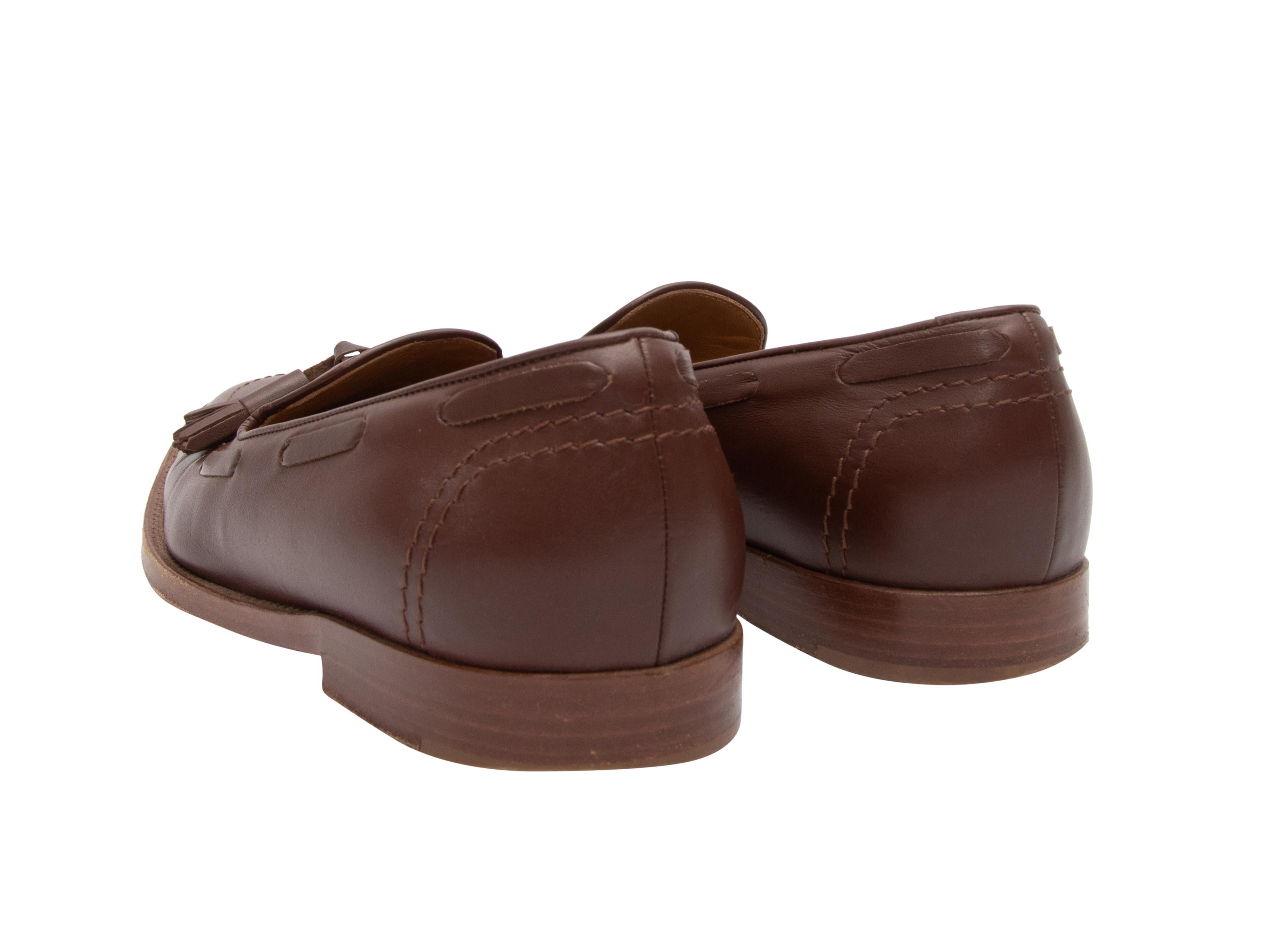 Mansur Gavriel Brown Leather Loafers With Tassel Size 7 For Sale 1