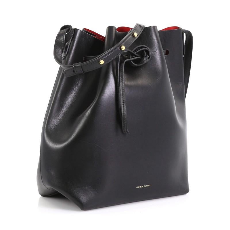 Black Mansur Gavriel Bucket Bag Leather Large