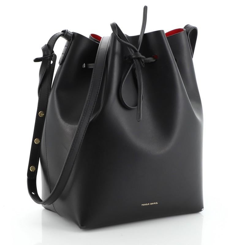 Black Mansur Gavriel Bucket Bag Leather Large