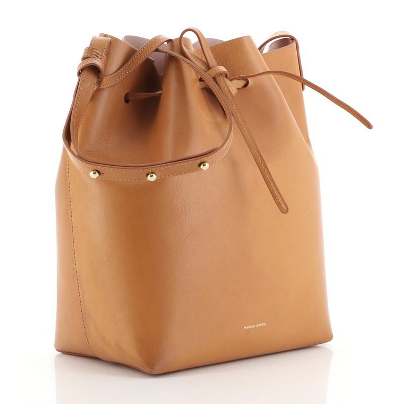 Brown Mansur Gavriel Bucket Bag Leather Large